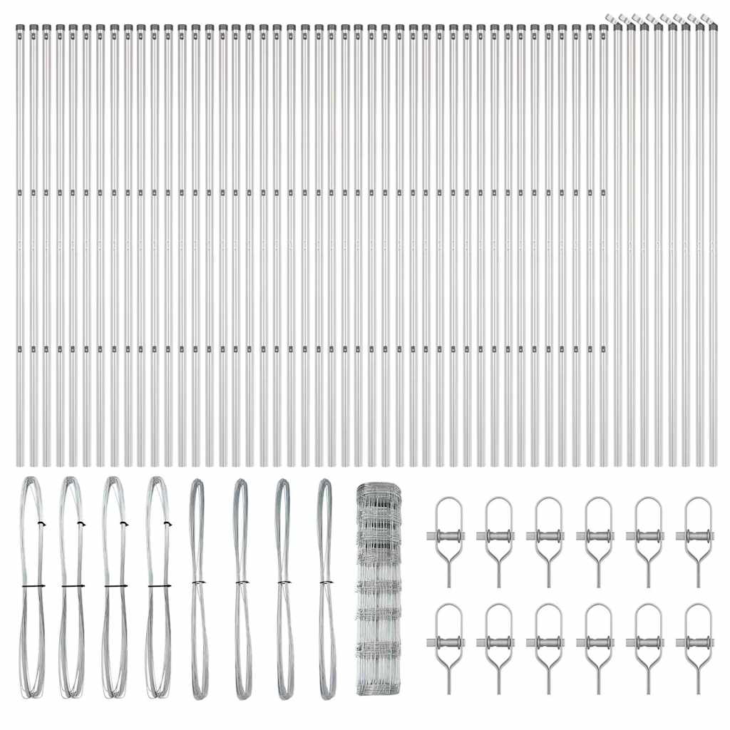 Wildzaun Silber 100 x 1 m Verzinkter Stahl